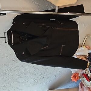 Banana Republic sparkly black with zippers jacket. Size 14.